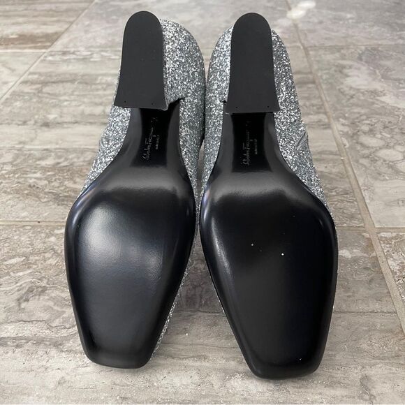 Salvatore Ferragamo Glitter Sculptural-Heel Zip Booties, New, Size 10 - Picture 11 of 16